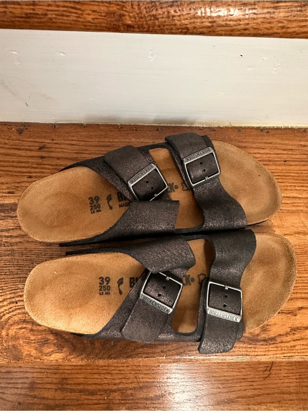Birkenstock w Arizona Two-Strap Sandals in Dark Brown
